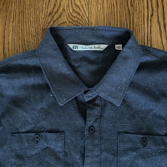 Travis Mathew long sleeve shirt. Blue flannel. - Picture 3 of 5